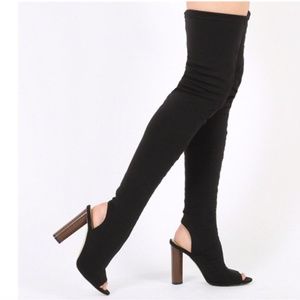 Knee High Fabric Boots